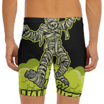 Halloween Mummy Print Men's Long Boxer Briefs