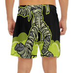 Halloween Mummy Print Men's Split Running Shorts