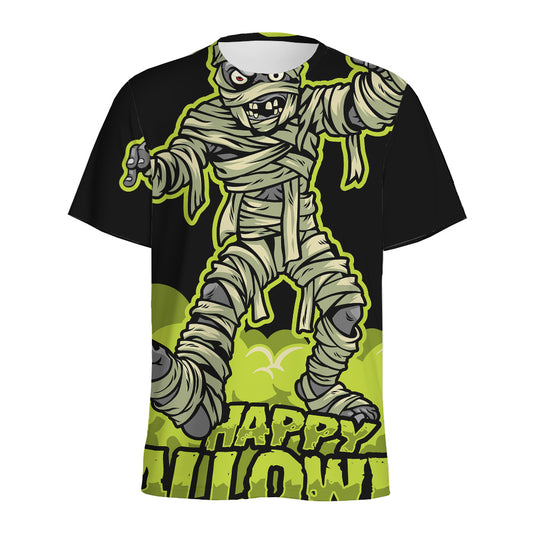 Halloween Mummy Print Men's Sports T-Shirt