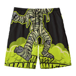 Halloween Mummy Print Men's Swim Trunks