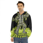 Halloween Mummy Print Men's Velvet Pullover Hoodie