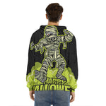Halloween Mummy Print Men's Velvet Pullover Hoodie