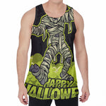 Halloween Mummy Print Men's Velvet Tank Top