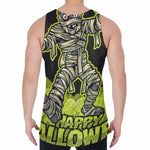 Halloween Mummy Print Men's Velvet Tank Top