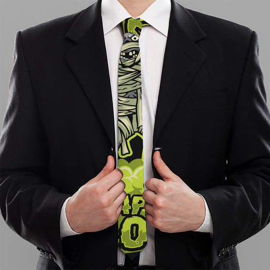 Halloween Mummy Print Necktie