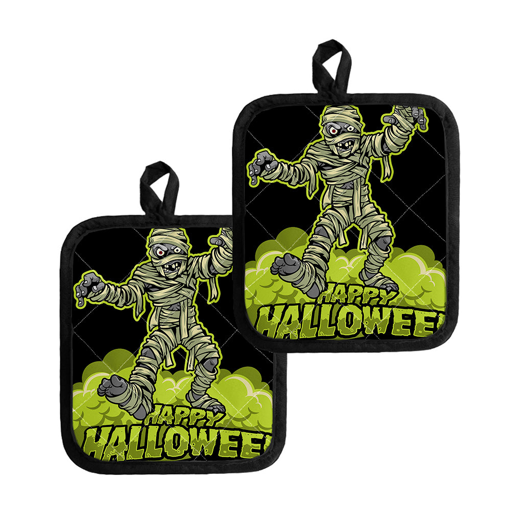 Halloween Mummy Print Pot Holders