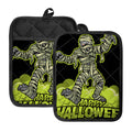 Halloween Mummy Print Pot Holders With Pocket