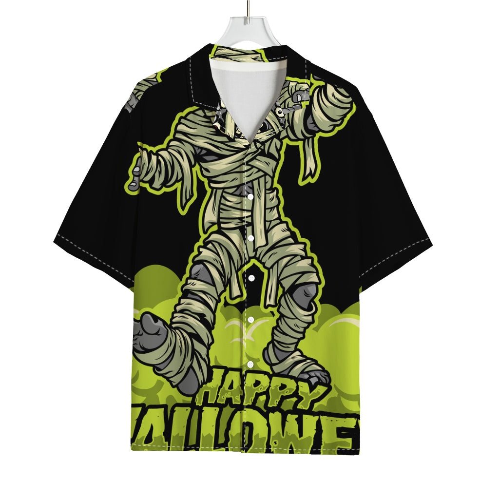 Halloween Mummy Print Rayon Hawaiian Shirt