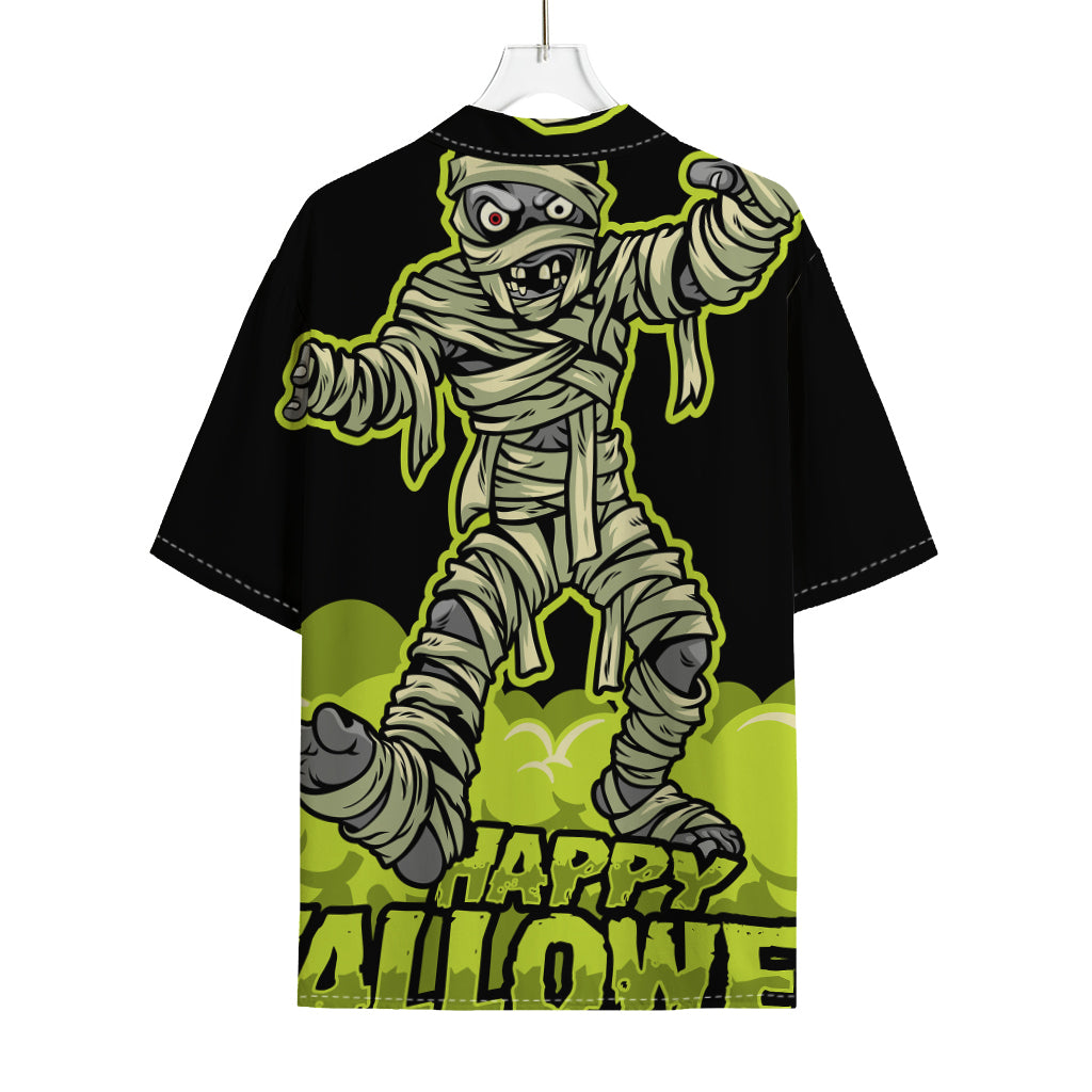 Halloween Mummy Print Rayon Hawaiian Shirt