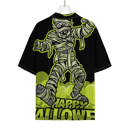 Halloween Mummy Print Rayon Hawaiian Shirt