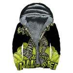 Halloween Mummy Print Sherpa Lined Zip Up Hoodie