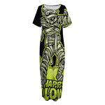 Halloween Mummy Print Short Sleeve Long Nightdress