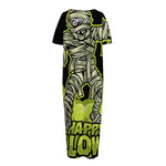 Halloween Mummy Print Short Sleeve Long Nightdress