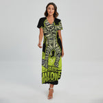 Halloween Mummy Print Short Sleeve Maxi Dress
