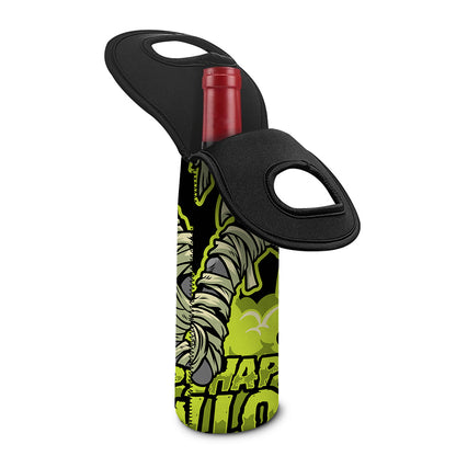 Halloween Mummy Print Single Neoprene Wine Tote