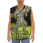 Halloween Mummy Print Sleeveless Baseball Jersey