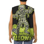 Halloween Mummy Print Sleeveless Baseball Jersey