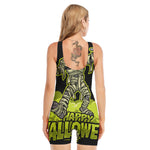 Halloween Mummy Print Sleeveless One Piece Swimsuit