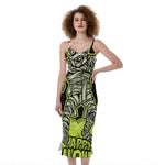 Halloween Mummy Print Slim Fit Midi Cami Dress