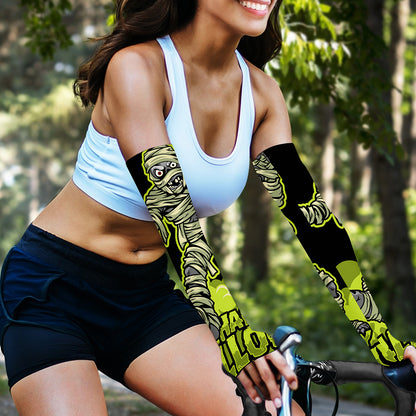 Halloween Mummy Print Sun Protection Arm Sleeves