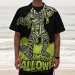 Halloween Mummy Print Textured Short Sleeve Shirt