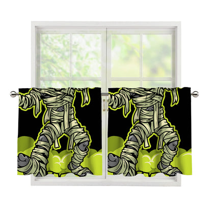 Halloween Mummy Print Tier Curtains