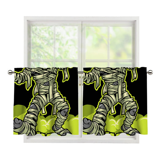 Halloween Mummy Print Tier Curtains