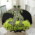 Halloween Mummy Print Waterproof Round Tablecloth