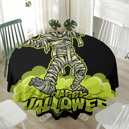 Halloween Mummy Print Waterproof Round Tablecloth
