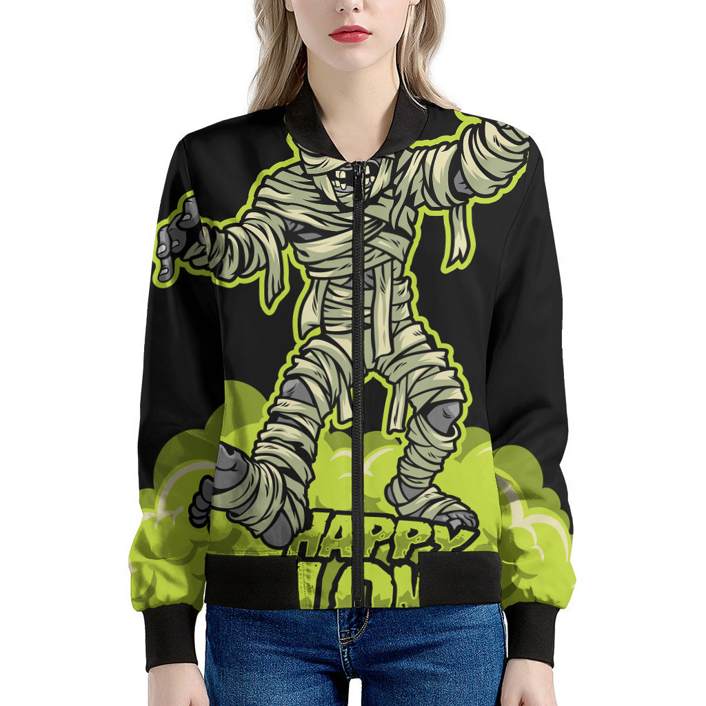 Halloween Mummy Print Women's Bomber Jacket