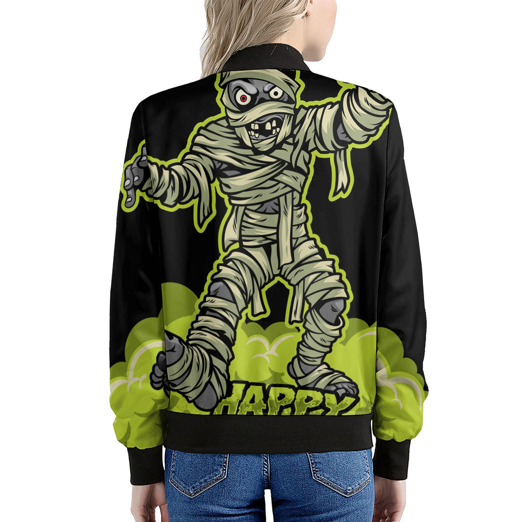 Halloween Mummy Print Women's Bomber Jacket