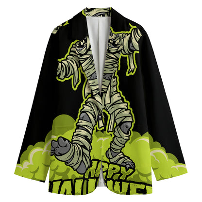 Halloween Mummy Print Women's Cotton Blazer
