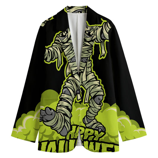 Halloween Mummy Print Women's Cotton Blazer