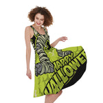 Halloween Mummy Print Women's Sleeveless Dress