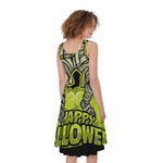Halloween Mummy Print Women's Sleeveless Dress