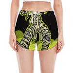 Halloween Mummy Print Women's Split Running Shorts