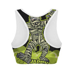 Halloween Mummy Print Women's Sports Bra