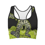 Halloween Mummy Print Women's Sports Bra