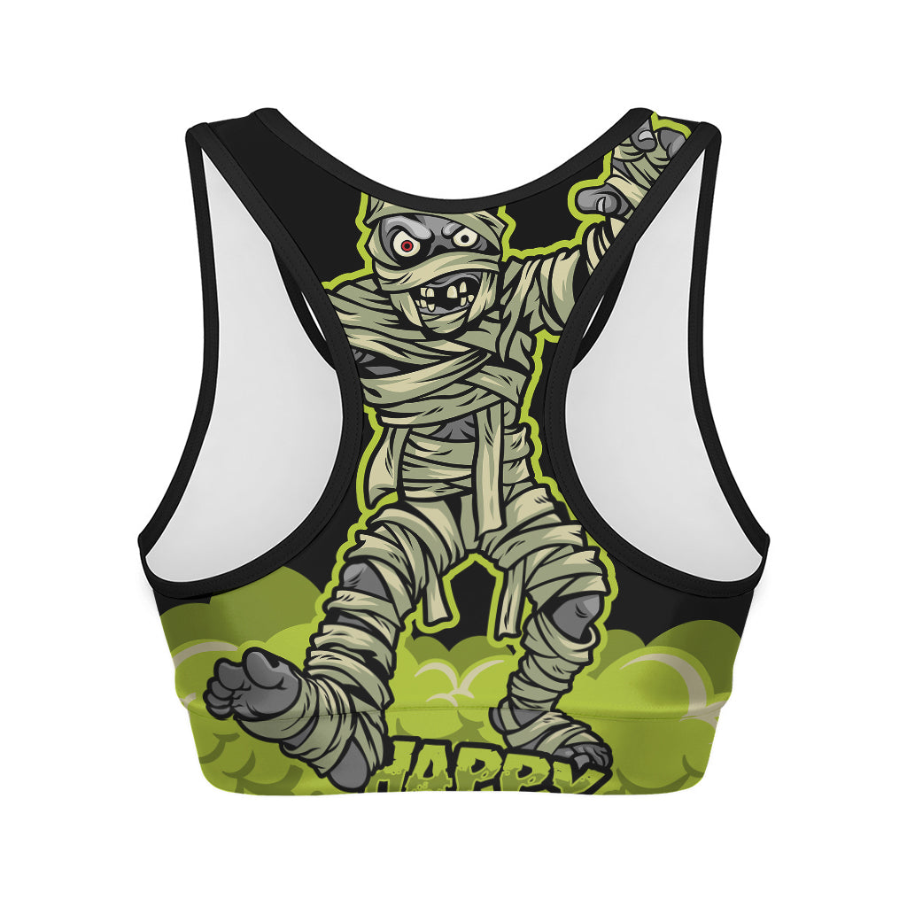 Halloween Mummy Print Women's Sports Bra