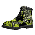 Halloween Mummy Print Padded Collar Lace Up Boots