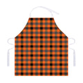 Halloween Orange Buffalo Check Print Adjustable Apron