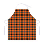 Halloween Orange Buffalo Check Print Adjustable Apron