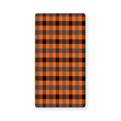 Halloween Orange Buffalo Check Print Baby Crib Sheet