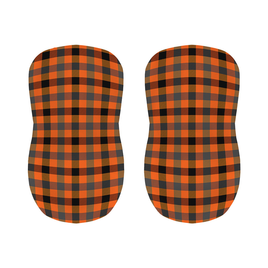 Halloween Orange Buffalo Check Print Bar Stool Covers