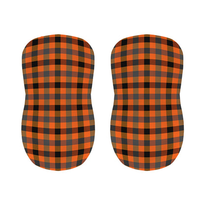 Halloween Orange Buffalo Check Print Bar Stool Covers