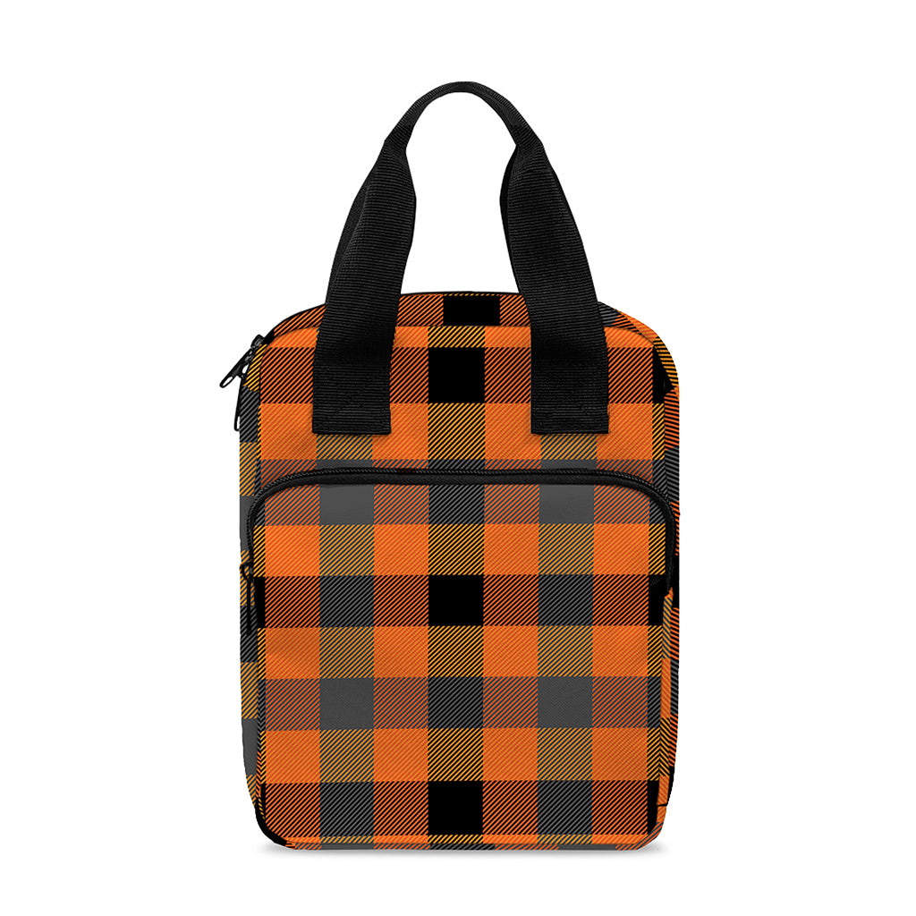 Halloween Orange Buffalo Check Print Bible Tote Bag