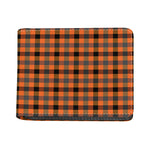 Halloween Orange Buffalo Check Print Bifold Wallet