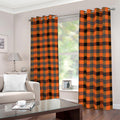 Halloween Orange Buffalo Check Print Dimout Grommet Curtains