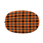 Halloween Orange Buffalo Check Print Car Side Mirror Covers