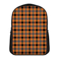 Halloween Orange Buffalo Check Print Casual Backpack